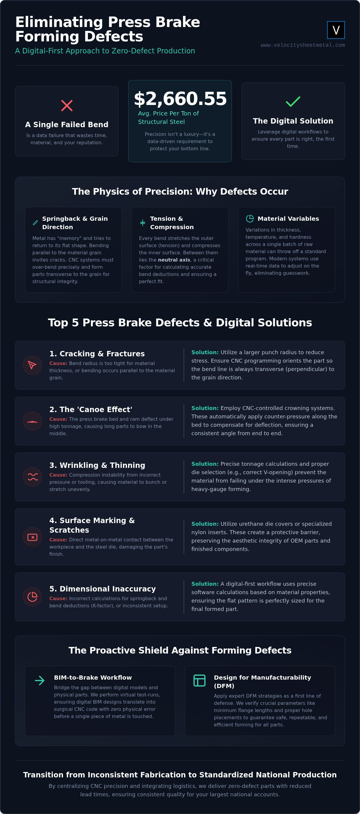 Common Press Brake Forming Defects: A 2026 Guide to Precision CNC Bending infographic